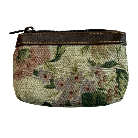 Unbranded Handbags - Vtg Floral Tapestry Coin Purse‎ Pouch Linen Blend Natural Fibers Mini Grannycore
